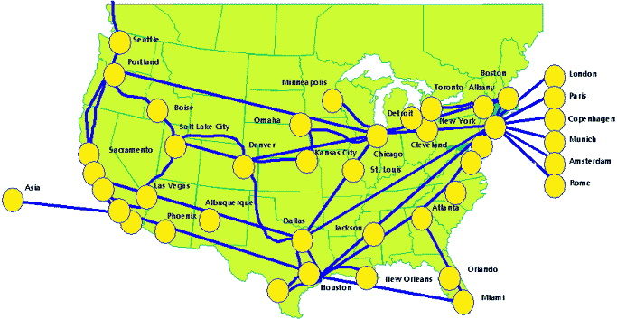 Network Reach map